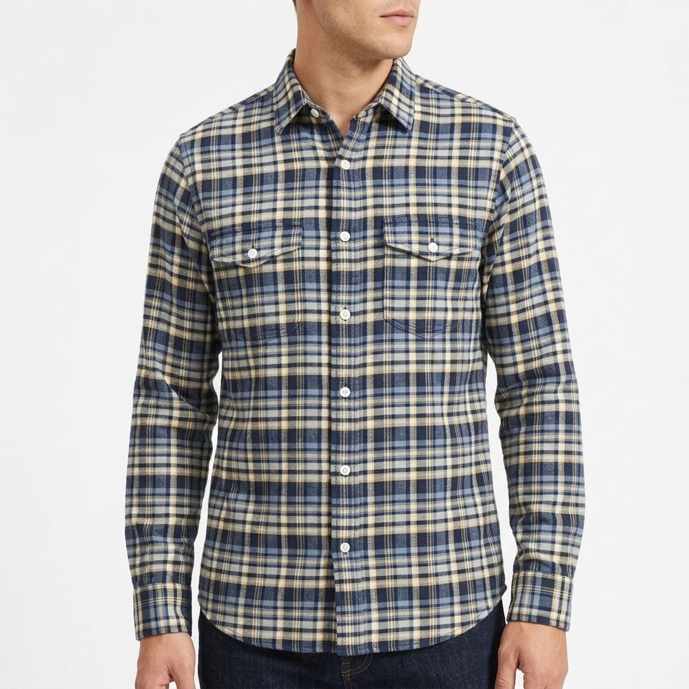 Everlane Multicolor Plaid Button-Up Shirt Men Size L/G